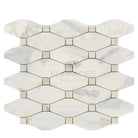 Calacatta Gold Select Marble Mosaic Tile Sheet with Long Octagon Pattern, polished or honed