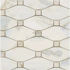 Marble mosaic tile pattern featuring Calacatta Gold Select Gold Octave design