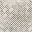 Herringbone tile pattern on Calacatta Gold Select Mosaic Marble Tile