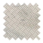 Herringbone mosaic tile sheet from Calacatta Gold Select Gold Stanza marble collection