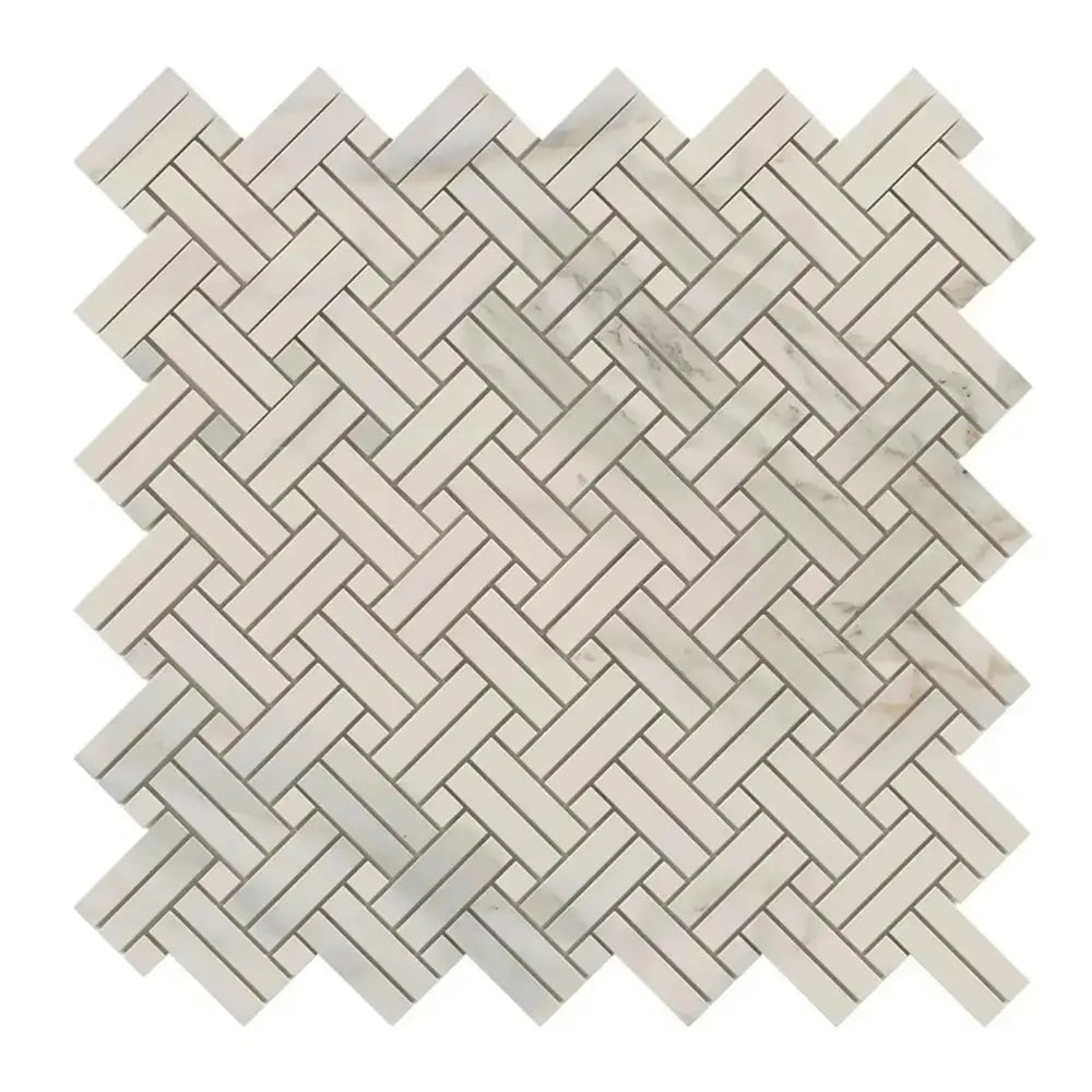 Herringbone pattern Calacatta Gold Select Gold Mosaic Marble Tile polished or honed