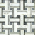 Woven marble tile pattern featuring Calacatta Gold Select Triple-Weave Mosaic Marble Tile