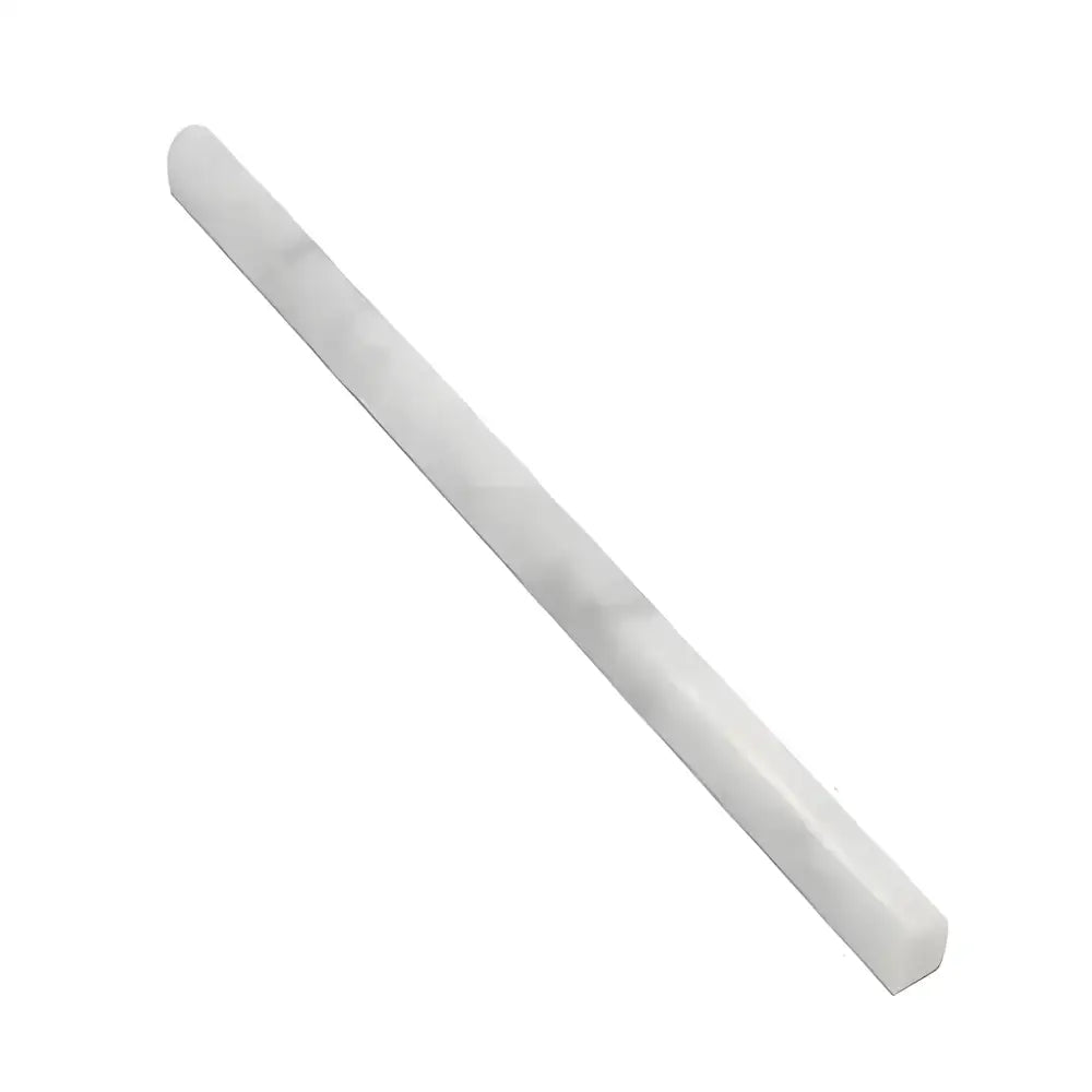 Carrara White Royale 1/2X12 Pencil Liner Polished white marble trim for elegant decor