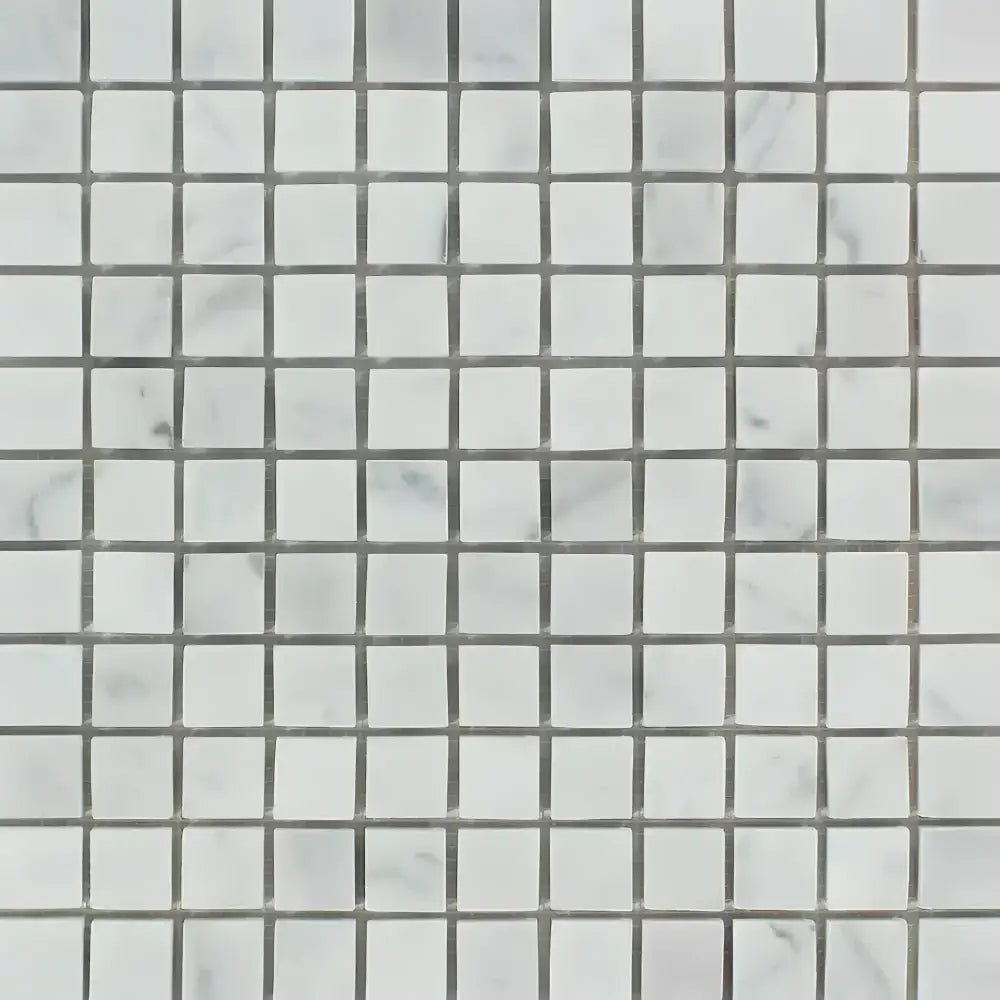 Carrara White Royale 1X1 Mosaic Marble Tile in polished or honed finish
