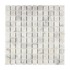 Square marble mosaic tile sheet in Carrara White Royale polished or honed finish
