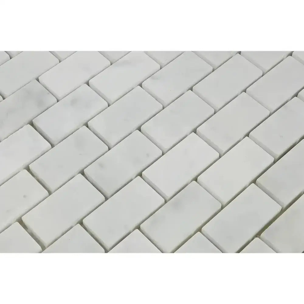 Carrara White Royale 1X2 Brick Mosaic Marble Tile-American Stone
