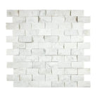 Carrara White Royale white marble brick mosaic tile split-faced for elegant wall or floor design