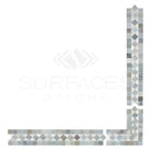 Mosaic tile border featuring Carrara White with Blue-Gray in polished or honed finish