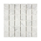 White marble mosaic tile from Carrara White Royale 2X2 polished or honed mosaic collection