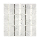 White marble mosaic tile sheet for Carrara White Royale 2x2 polished or honed marble flooring