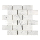 Carrara White Royale white marble brick mosaic tile polished or honed display
