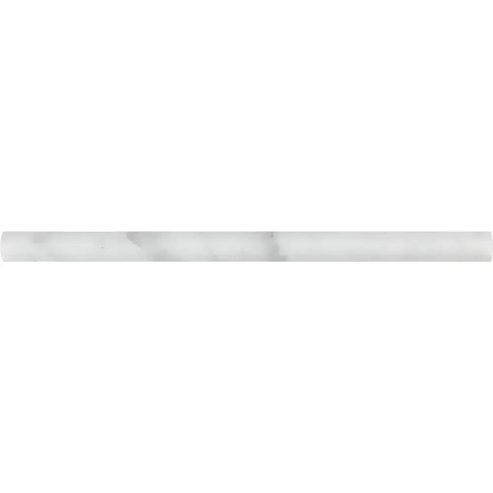 Carrara White Royale 3/4X12 Bullnose Liner white marble tile trim with subtle gray veining