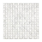 White marble mosaic tiles with textured undulating surface for Carrara White Royale 3-D mosaic