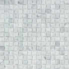 Carrara White Royale 3-D Small-Bread Mosaic Marble Tile with White Marble Basketweave Pattern
