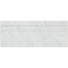 White marble Carrara White Royale baseboard trim with simple profile design