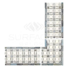 Mosaic tile border of Carrara White Florida Flower in polished or honed finish