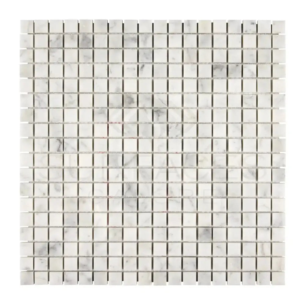 Carrara White Royale Marble Mosaic Tile 5/8X5/8 polished or honed