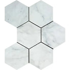 Carrara White Royale 5-inch hexagon marble mosaic tile polished or honed