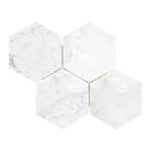 Carrara White Royale 6-inch hexagon marble mosaic tile polished or honed