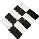 Black and white marble tile pattern from Carrara White Royale and Nero Marquina Prestige set