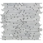 White marble mosaic tile from Carrara White Royale Bamboo Sticks collection