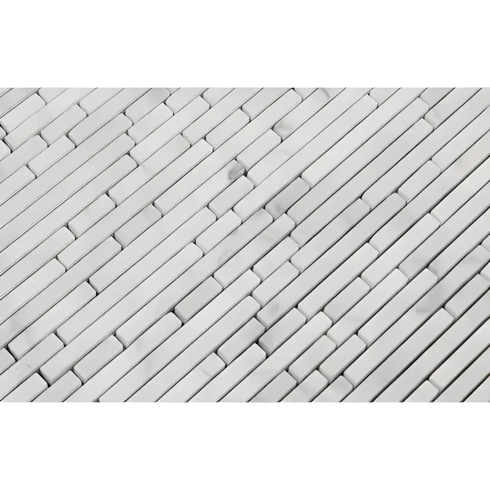 Carrara White Royale White Rectangular Brick Pattern Mosaic for polished or honed surfaces
