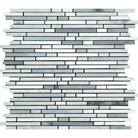 Mosaic tile sheet featuring Carrara White Royale Thassos and Blue Gray for elegant flooring
