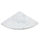 White marble corner shelf from Carrara White Royale for elegant bathroom storage