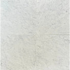 White marble tile pattern on Carrara White Royale Italian marble shower corner shelf
