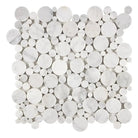 Carrara White Royale White Royale Bubbles Mosaic Marble Tile in polished or honed finish
