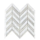Chevron patterned Carrara White Royale marble tile for elegant flooring or backsplash