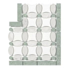 Decorative Carrara White marble tile mosaic with Florida Flower Border corner in polished finish