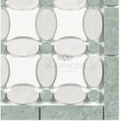 Mosaic tile pattern for Carrara White Royale Florida Flower Border Corner Ming Green