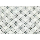 Interlocking white and gray mosaic marble tile pattern from Carrara White Royale Florida Flower mosaic