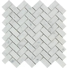 Carrara White Royale White Herringbone Marble Mosaic Tile polished or honed