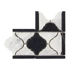 Black and white mosaic tile from Carrara White Royale Luxury border corner collection