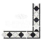 Black and white marble mosaic border from Carrara White Royale Luxury product