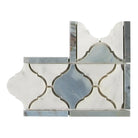 Arabesque marble and metal mosaic tile from Carrara White Royale Luxury border collection