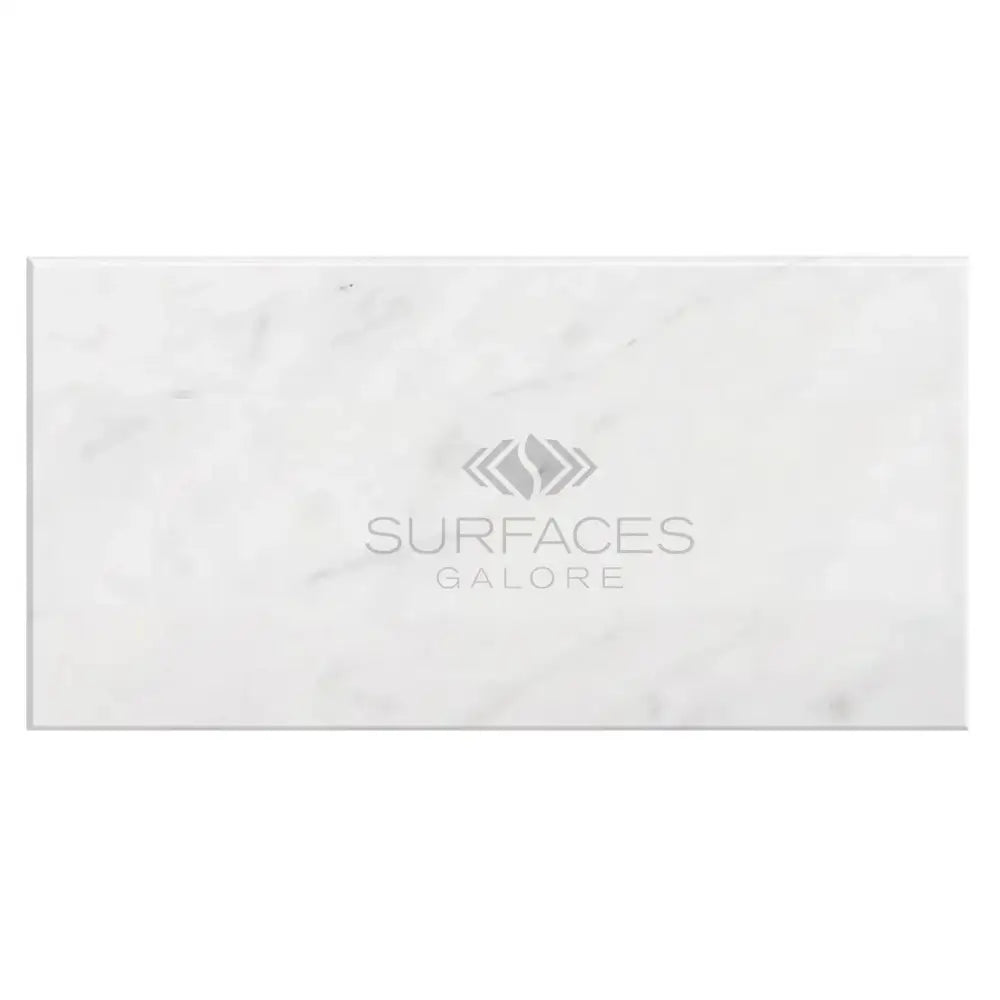 Rectangular white marble slab from Carrara White Royale in polished or honed finish