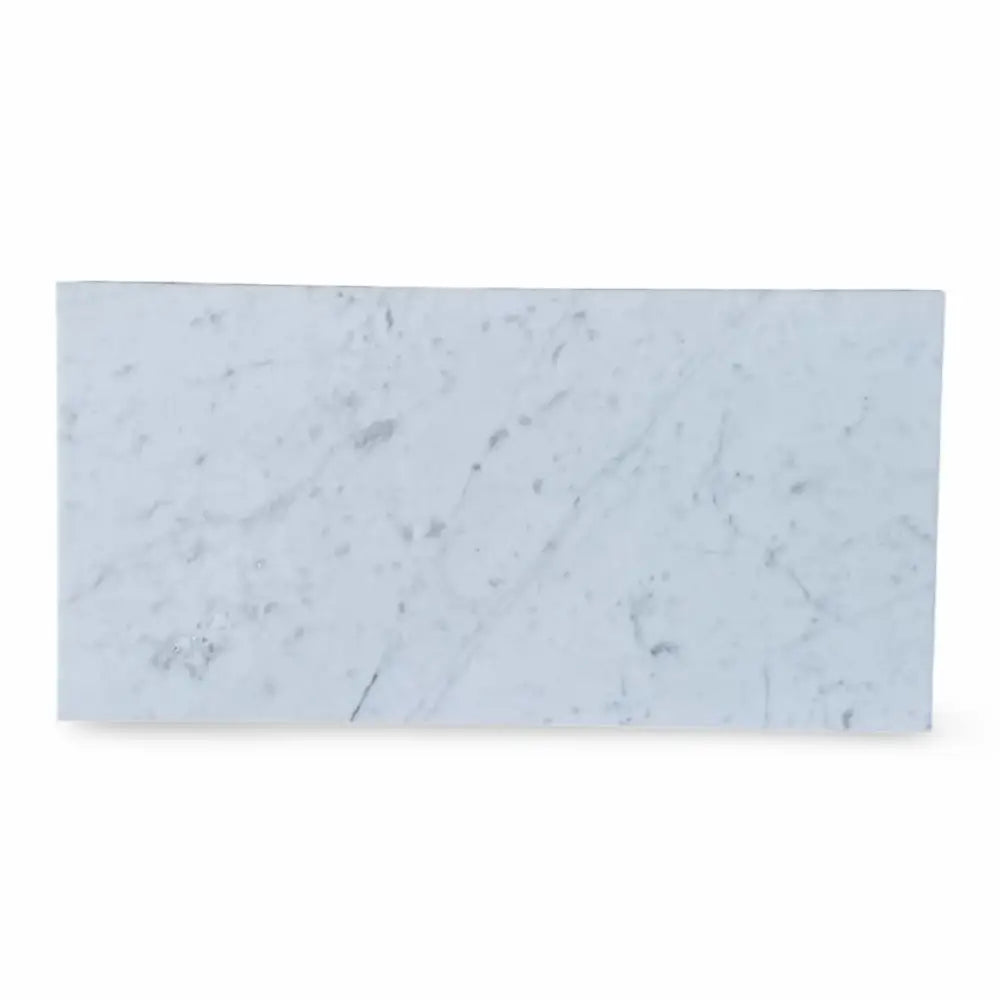 Rectangular Carrara White Royale marble slab in polished or honed finish