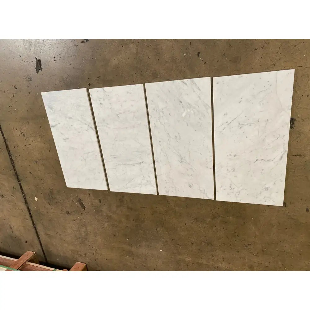Rectangular Carrara White Royale Marble tiles in 12x24 polished or honed finish