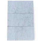 Three Carrara White Royale marble tiles in 12x24 polished or honed finish