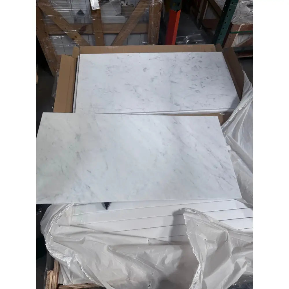 Carrara White Royale White Marble 18x36 polished or honed countertops for elegant kitchens