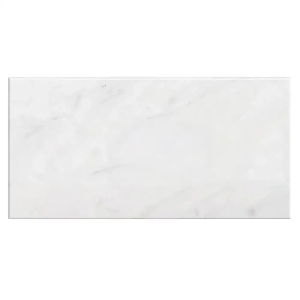 Rectangular Carrara White Royale Marble tile in polished or honed finish