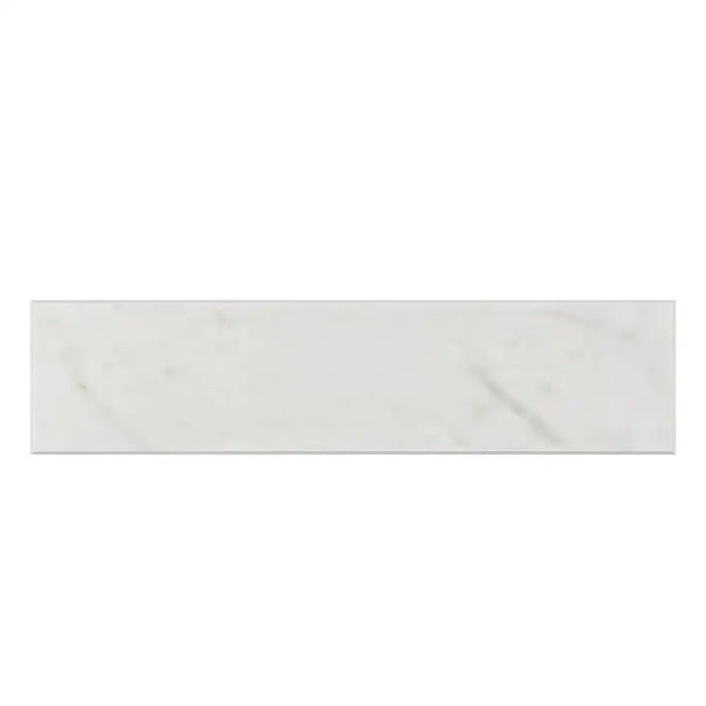 Rectangular white Carrara marble tile from White Royale Marble 2x8 polished or honed