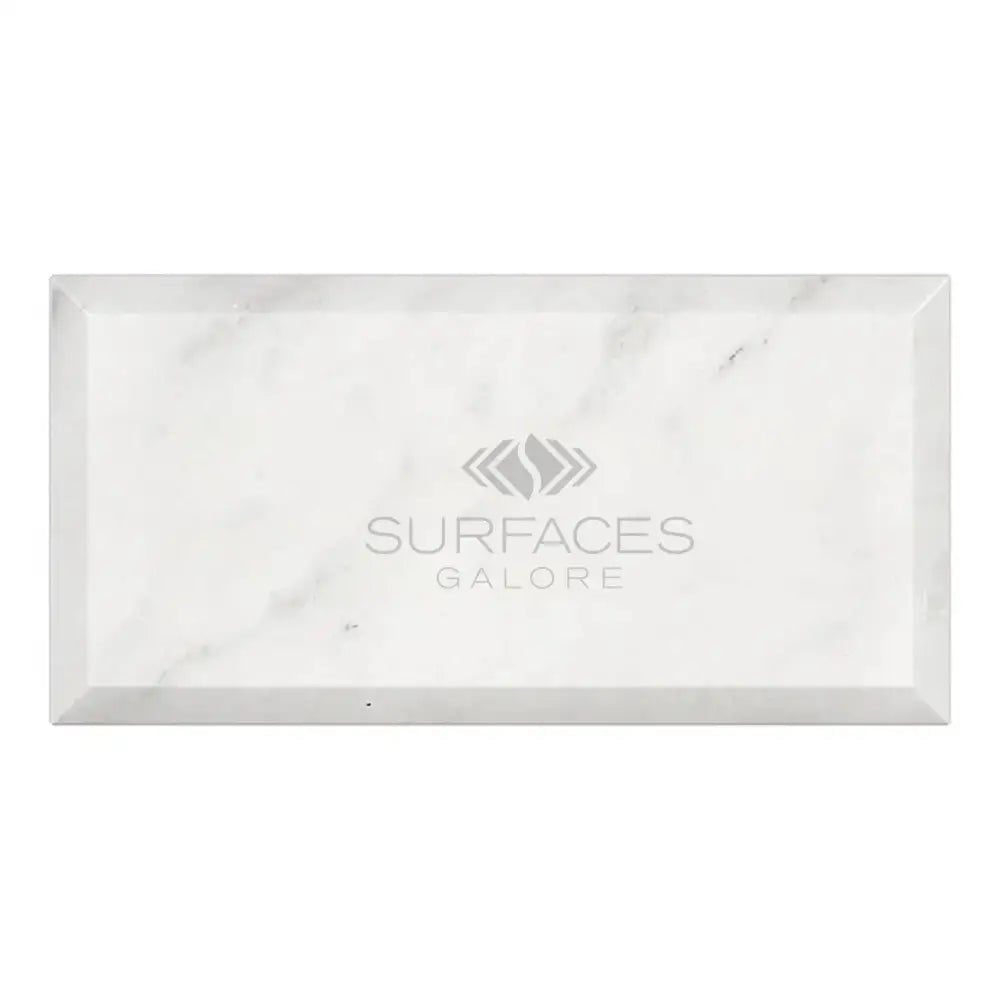 Rectangular White Marble Tile from Carrara White Royale Marble 3X6 with deep beveling