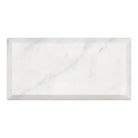 Rectangular Carrara White Marble Tray with Deep Bevel and Polished Finish
