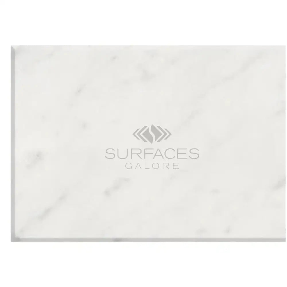 Rectangular Carrara White Royale Marble slab for flooring or wall installation