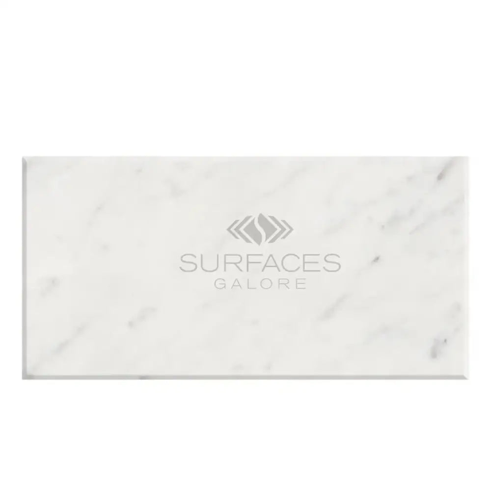 Rectangular Carrara White Royale marble slab for flooring or wall installation