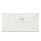 Rectangular Carrara White Royale marble slab for flooring or wall installation